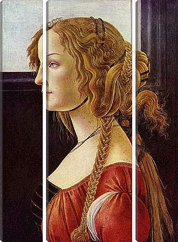 Модульная картина - Portrait of the Simonetta Vespucci. Сандро Боттичелли