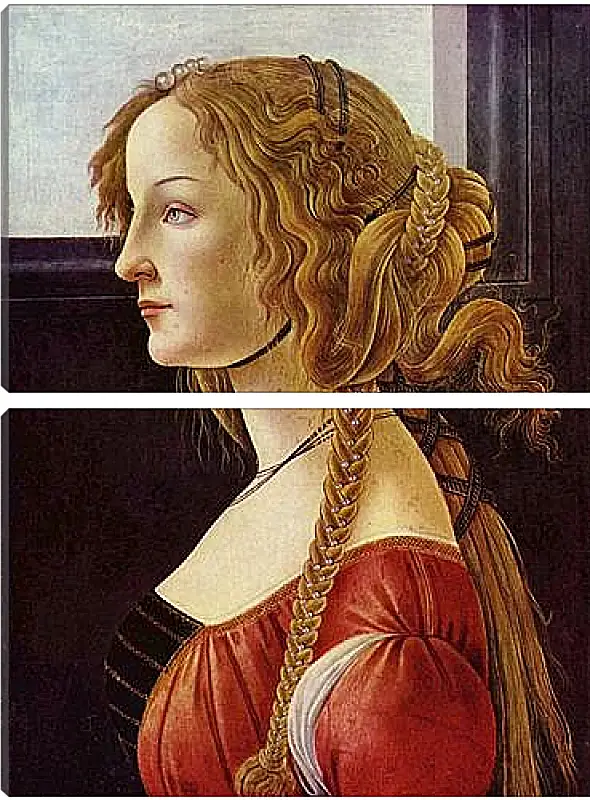 Модульная картина - Portrait of the Simonetta Vespucci. Сандро Боттичелли