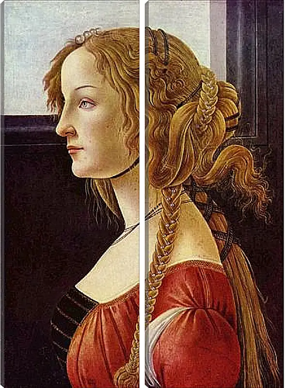 Модульная картина - Portrait of the Simonetta Vespucci. Сандро Боттичелли