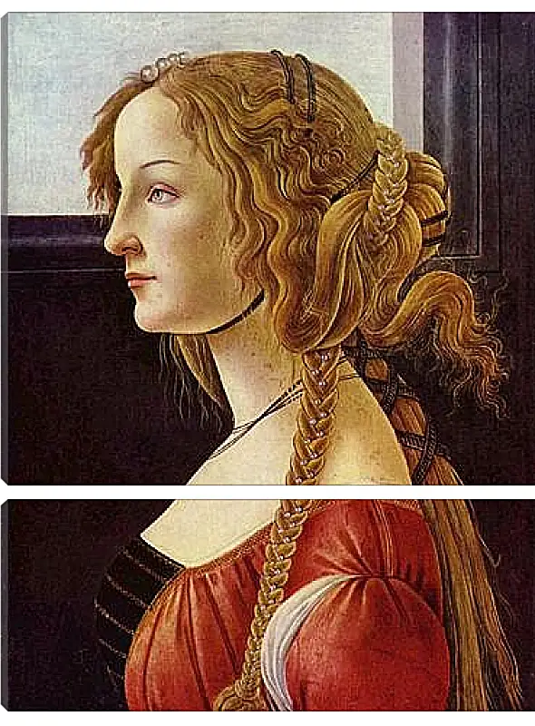 Модульная картина - Portrait of the Simonetta Vespucci. Сандро Боттичелли