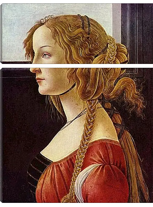 Модульная картина - Portrait of the Simonetta Vespucci. Сандро Боттичелли