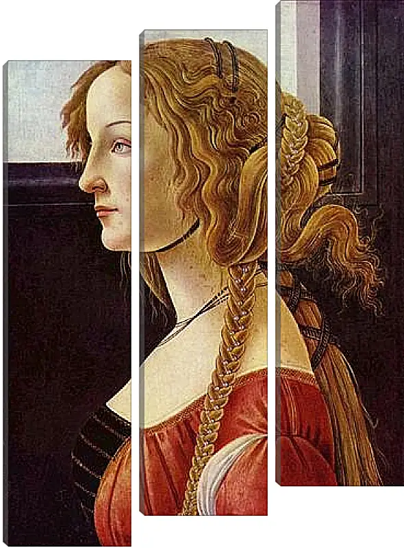 Модульная картина - Portrait of the Simonetta Vespucci. Сандро Боттичелли