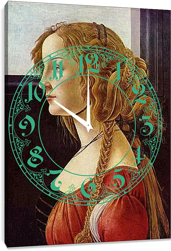 Часы картина - Portrait of the Simonetta Vespucci. Сандро Боттичелли