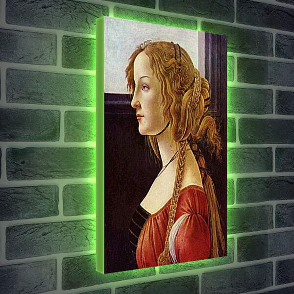 Лайтбокс световая панель - Portrait of the Simonetta Vespucci. Сандро Боттичелли