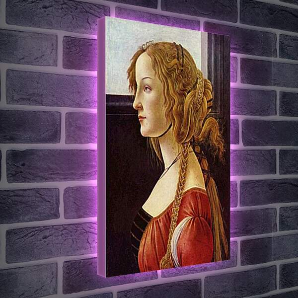 Лайтбокс световая панель - Portrait of the Simonetta Vespucci. Сандро Боттичелли