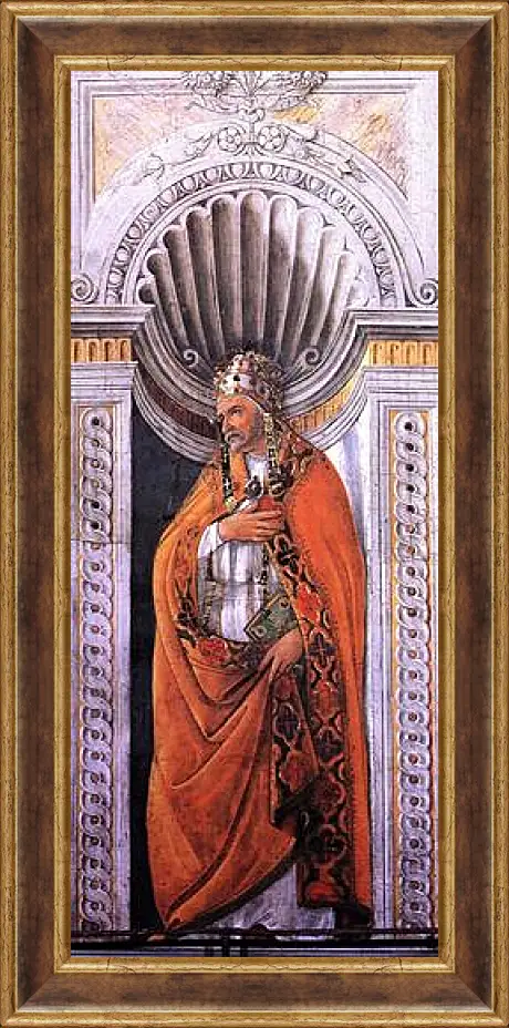 Картина в раме - Portrait of the pope, Staint Sixtus II. Сандро Боттичелли