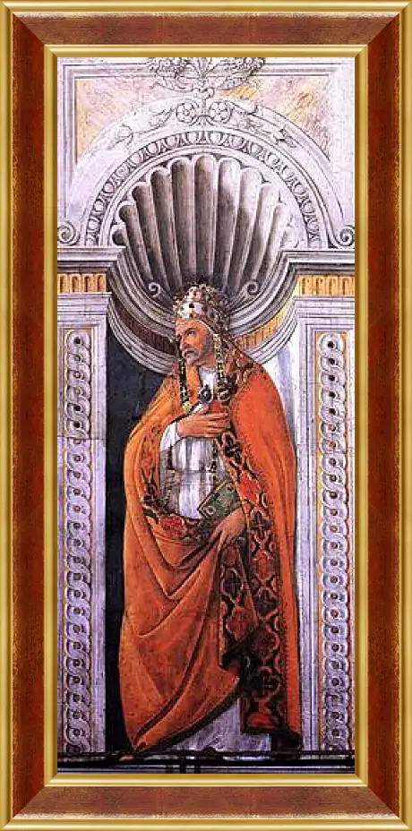 Картина в раме - Portrait of the pope, Staint Sixtus II. Сандро Боттичелли