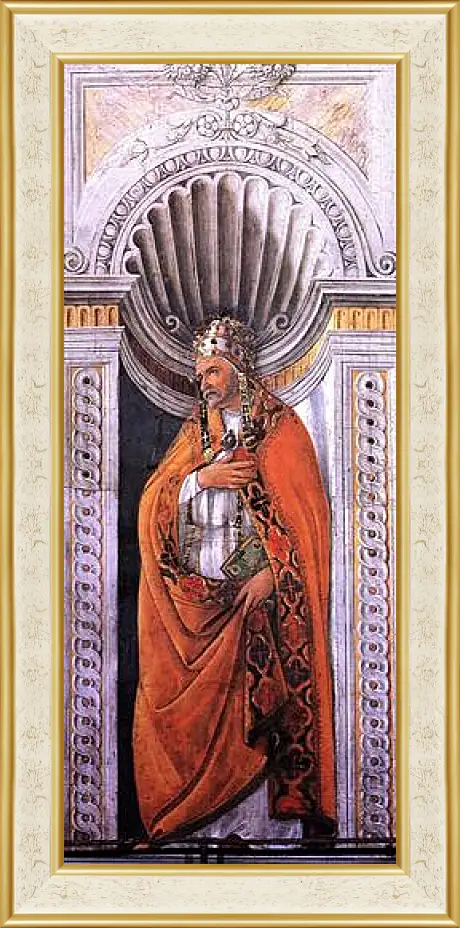 Картина в раме - Portrait of the pope, Staint Sixtus II. Сандро Боттичелли