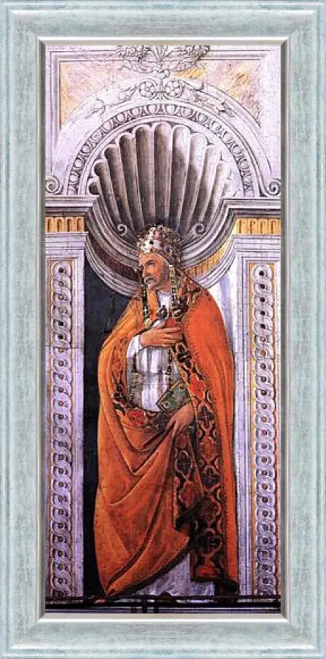 Картина в раме - Portrait of the pope, Staint Sixtus II. Сандро Боттичелли