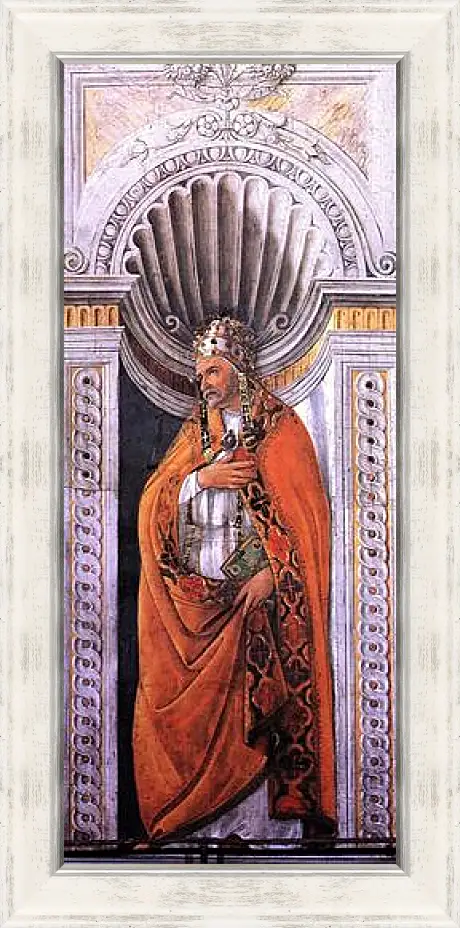 Картина в раме - Portrait of the pope, Staint Sixtus II. Сандро Боттичелли