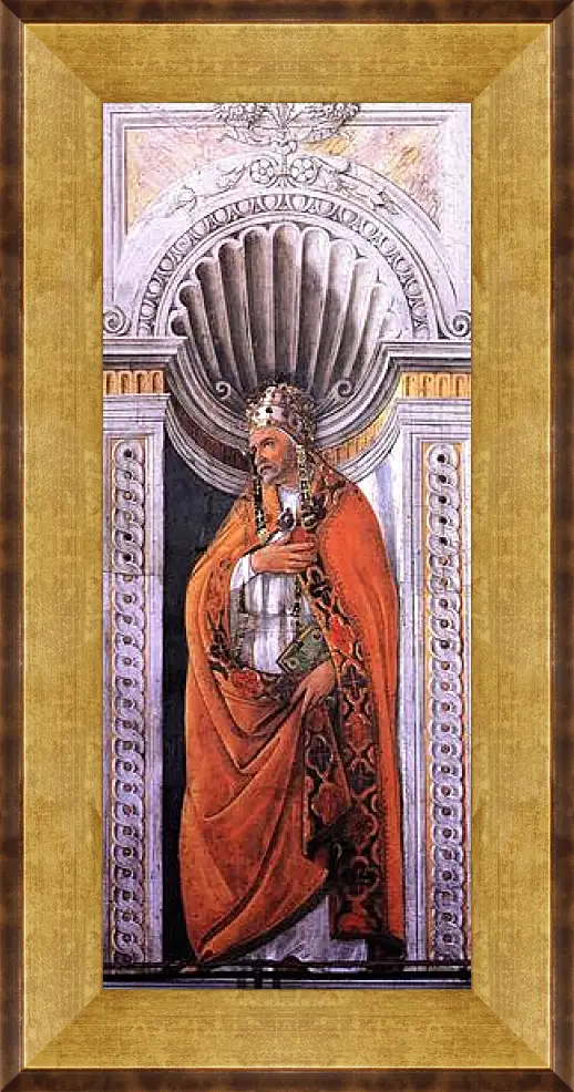 Картина в раме - Portrait of the pope, Staint Sixtus II. Сандро Боттичелли