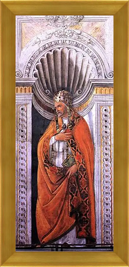 Картина в раме - Portrait of the pope, Staint Sixtus II. Сандро Боттичелли