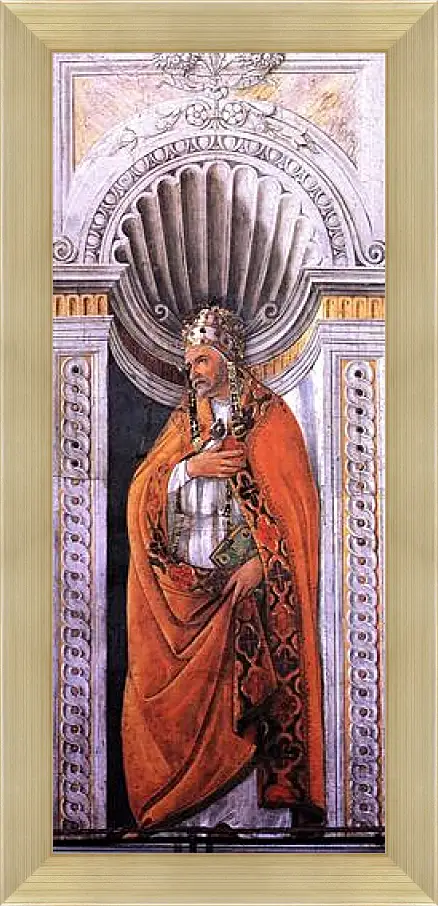 Картина в раме - Portrait of the pope, Staint Sixtus II. Сандро Боттичелли