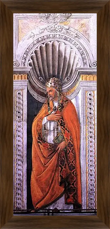 Картина в раме - Portrait of the pope, Staint Sixtus II. Сандро Боттичелли