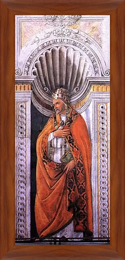 Картина в раме - Portrait of the pope, Staint Sixtus II. Сандро Боттичелли