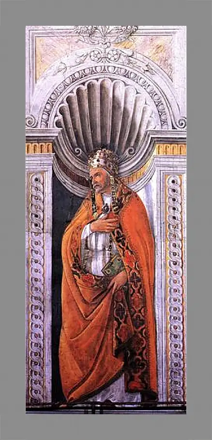 Картина в раме - Portrait of the pope, Staint Sixtus II. Сандро Боттичелли