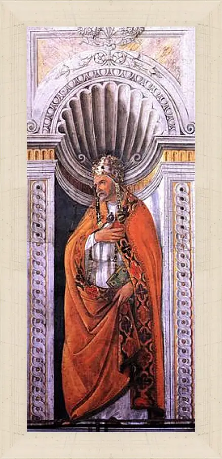 Картина в раме - Portrait of the pope, Staint Sixtus II. Сандро Боттичелли