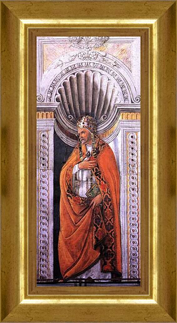Картина в раме - Portrait of the pope, Staint Sixtus II. Сандро Боттичелли