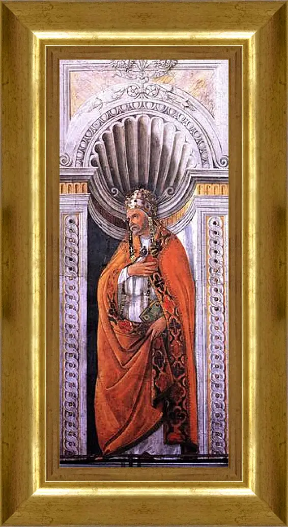 Картина в раме - Portrait of the pope, Staint Sixtus II. Сандро Боттичелли