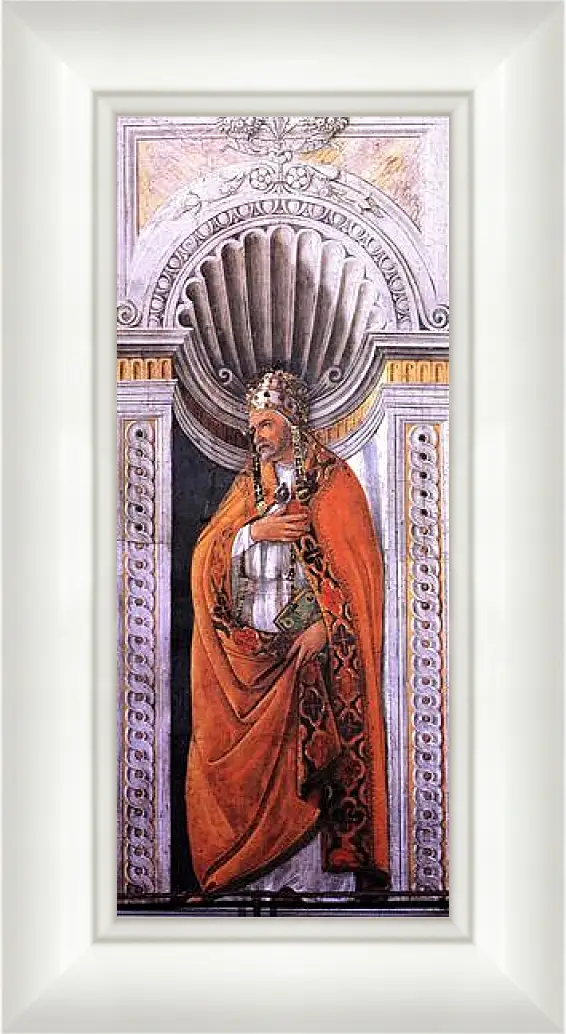 Картина в раме - Portrait of the pope, Staint Sixtus II. Сандро Боттичелли