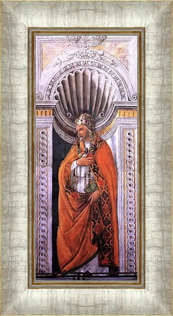 Картина в раме - Portrait of the pope, Staint Sixtus II. Сандро Боттичелли