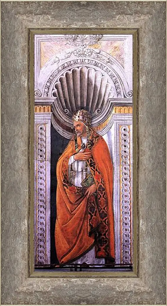 Картина в раме - Portrait of the pope, Staint Sixtus II. Сандро Боттичелли