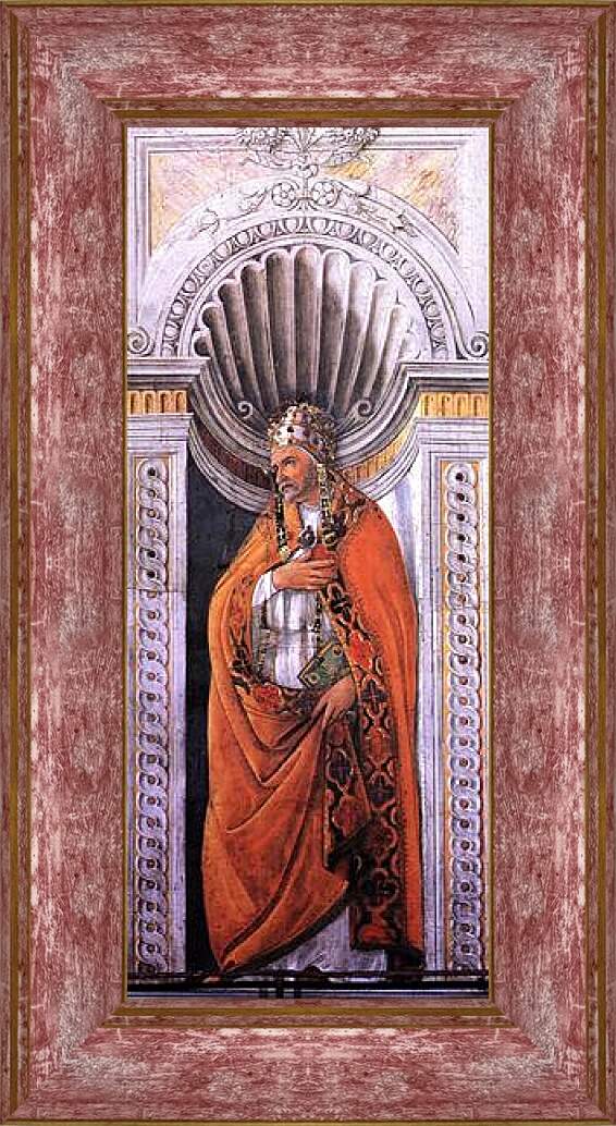 Картина в раме - Portrait of the pope, Staint Sixtus II. Сандро Боттичелли