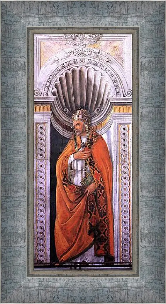 Картина в раме - Portrait of the pope, Staint Sixtus II. Сандро Боттичелли