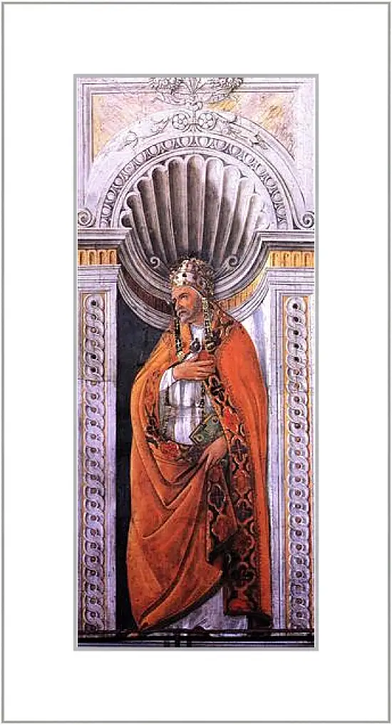 Картина в раме - Portrait of the pope, Staint Sixtus II. Сандро Боттичелли