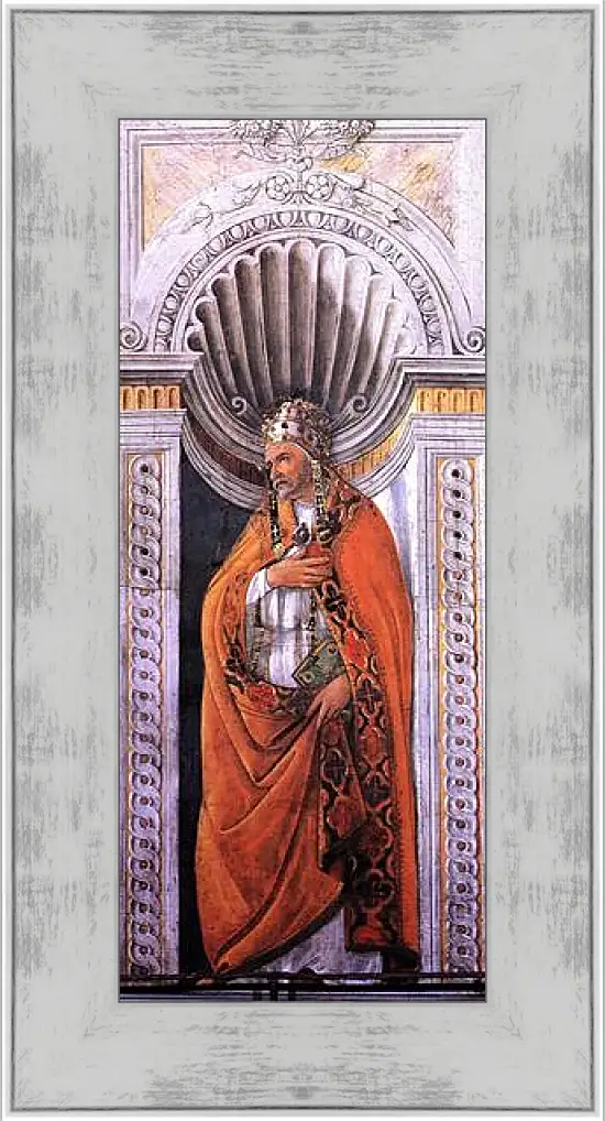 Картина в раме - Portrait of the pope, Staint Sixtus II. Сандро Боттичелли