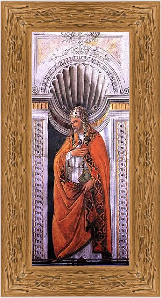 Картина в раме - Portrait of the pope, Staint Sixtus II. Сандро Боттичелли