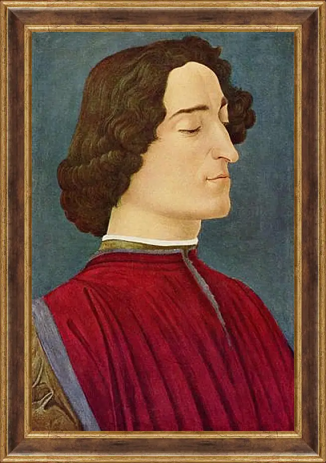 Картина в раме - Portrait of the Giuliano de Medici. Сандро Боттичелли