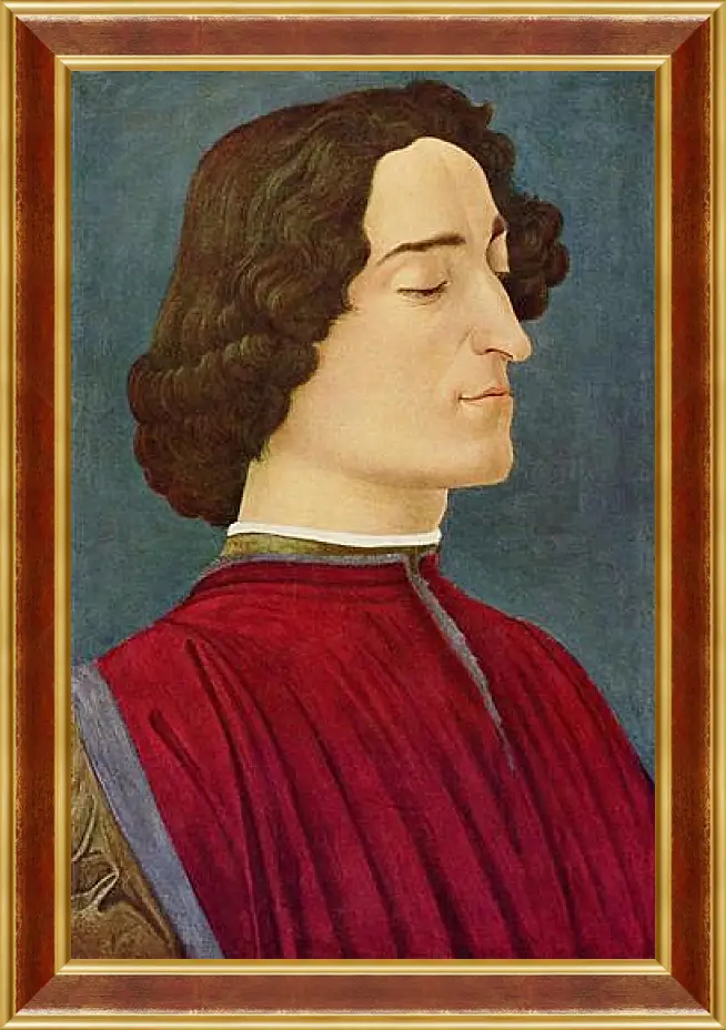 Картина в раме - Portrait of the Giuliano de Medici. Сандро Боттичелли