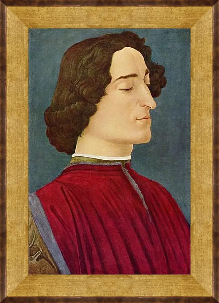 Картина в раме - Portrait of the Giuliano de Medici. Сандро Боттичелли