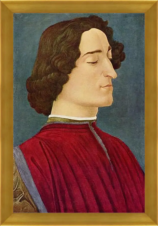 Картина в раме - Portrait of the Giuliano de Medici. Сандро Боттичелли