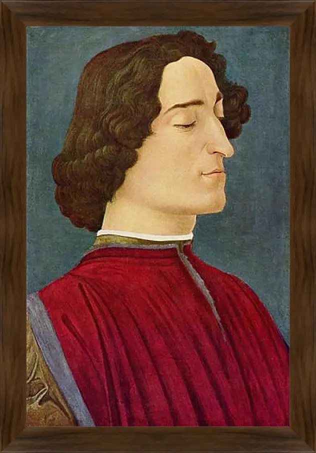 Картина в раме - Portrait of the Giuliano de Medici. Сандро Боттичелли