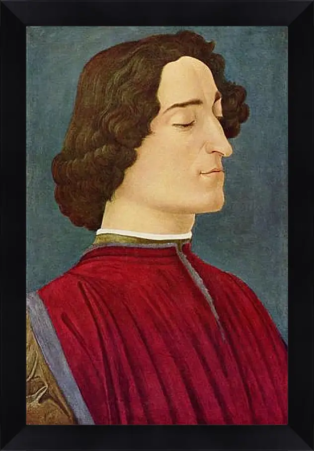 Картина в раме - Portrait of the Giuliano de Medici. Сандро Боттичелли