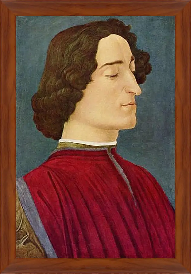 Картина в раме - Portrait of the Giuliano de Medici. Сандро Боттичелли