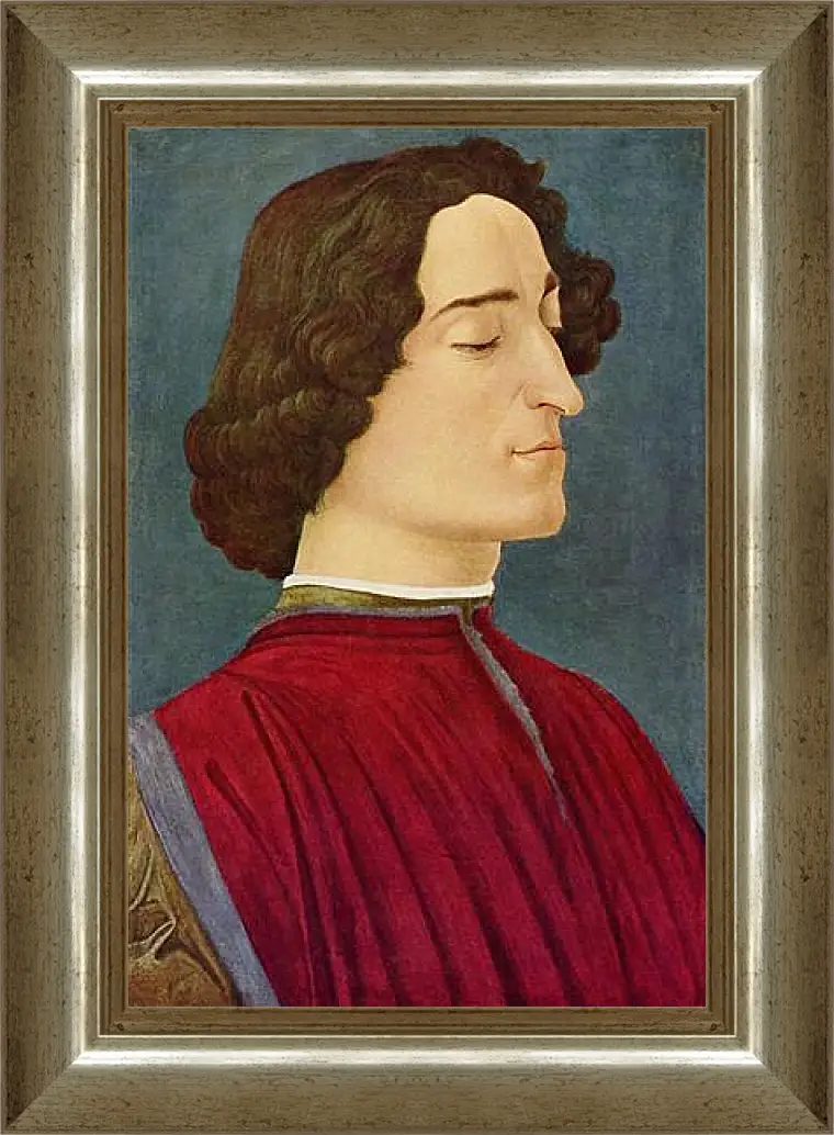 Картина в раме - Portrait of the Giuliano de Medici. Сандро Боттичелли