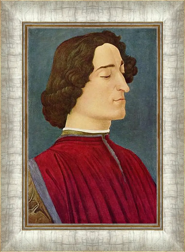 Картина в раме - Portrait of the Giuliano de Medici. Сандро Боттичелли