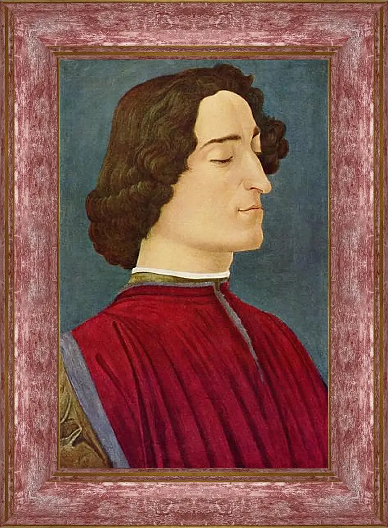 Картина в раме - Portrait of the Giuliano de Medici. Сандро Боттичелли