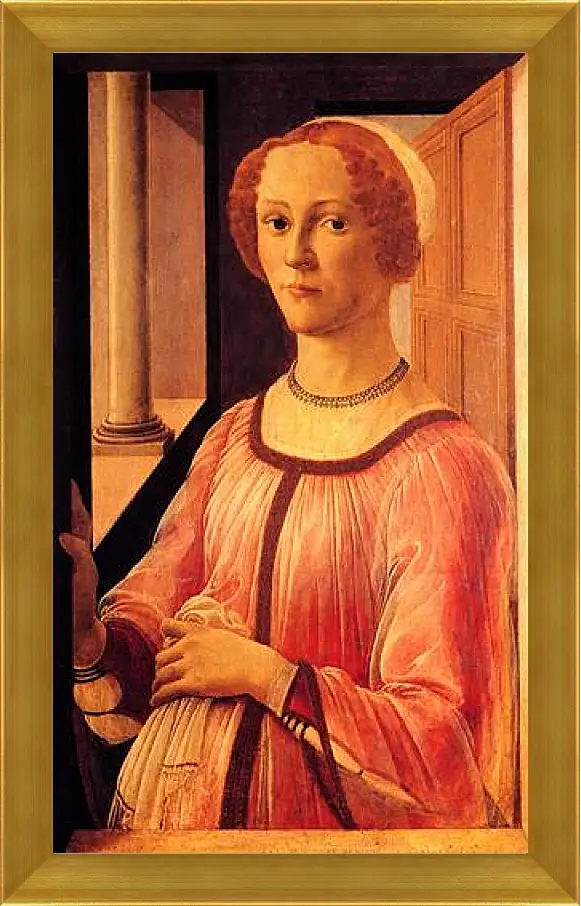 Картина в раме - Portrait of Smeralda Brandini. Сандро Боттичелли