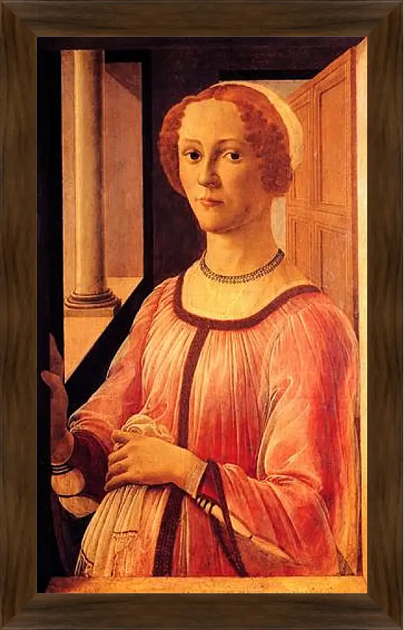 Картина в раме - Portrait of Smeralda Brandini. Сандро Боттичелли