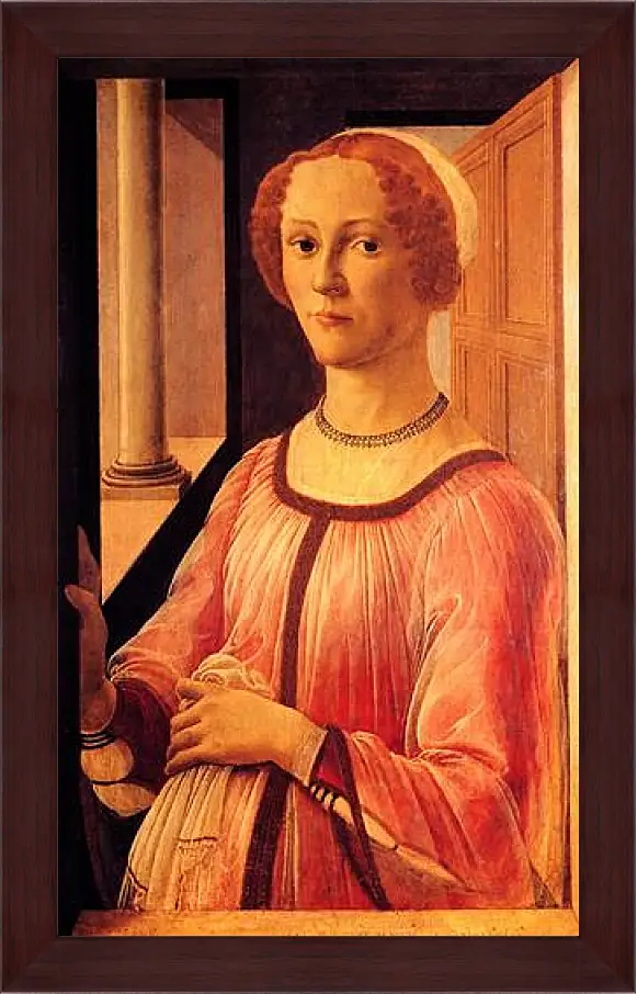 Картина в раме - Portrait of Smeralda Brandini. Сандро Боттичелли