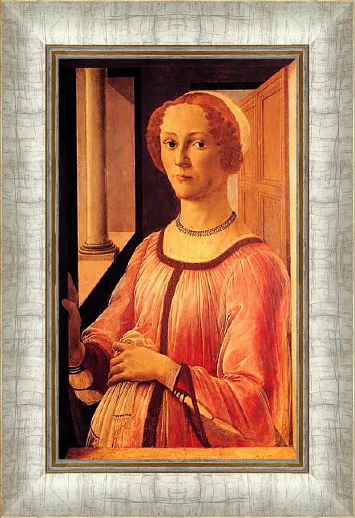 Картина в раме - Portrait of Smeralda Brandini. Сандро Боттичелли