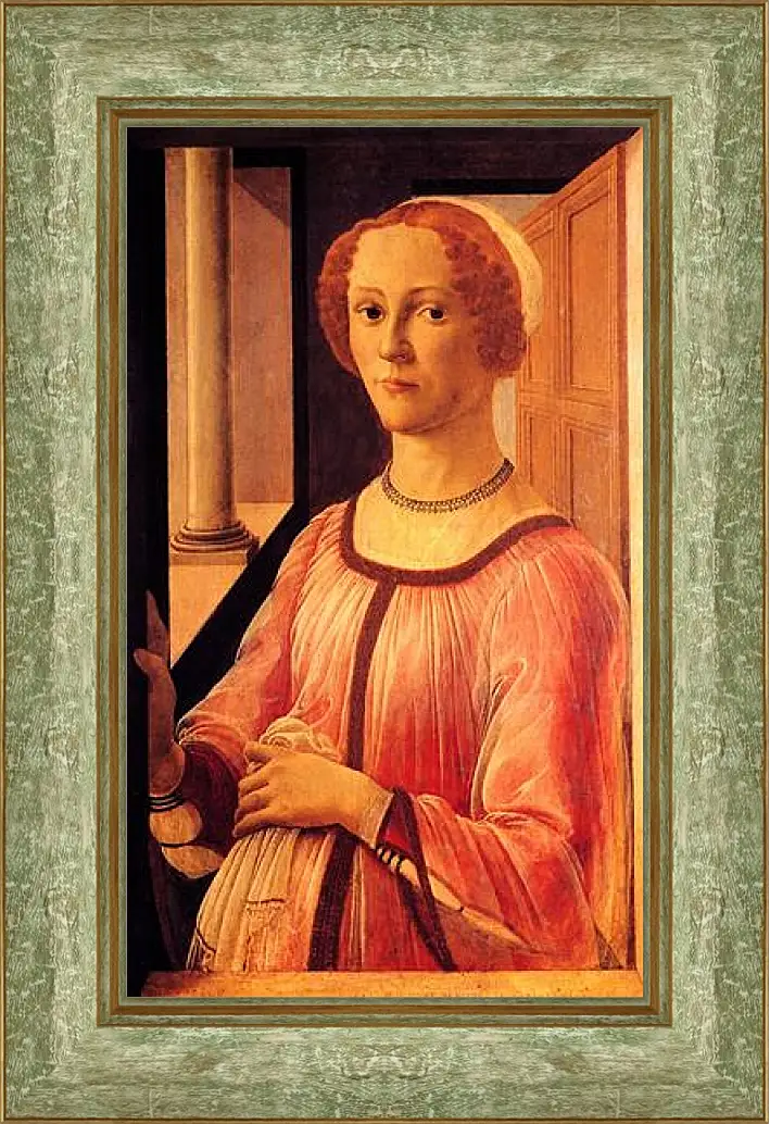 Картина в раме - Portrait of Smeralda Brandini. Сандро Боттичелли