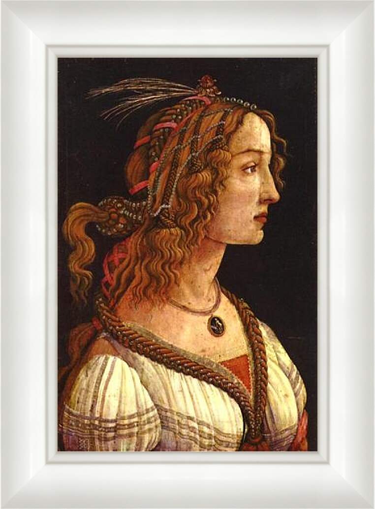 Картина в раме - Портрет молодой женщины. Сандро Боттичелли