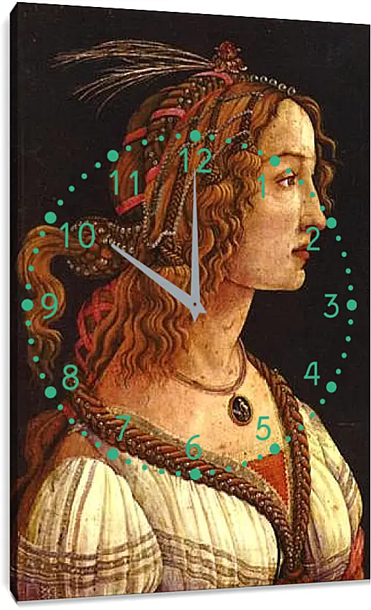 Часы картина - Портрет молодой женщины. Сандро Боттичелли