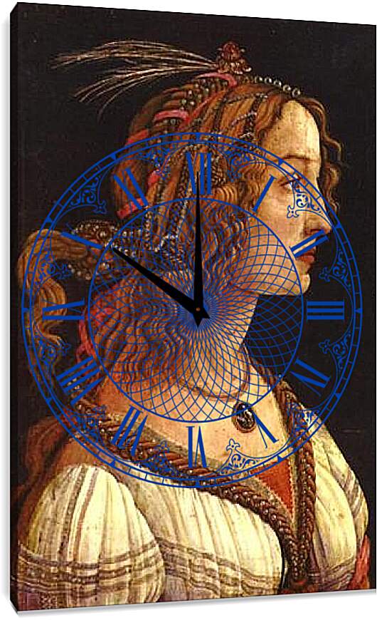 Часы картина - Портрет молодой женщины. Сандро Боттичелли