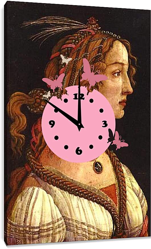 Часы картина - Портрет молодой женщины. Сандро Боттичелли